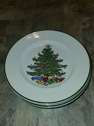 Cuthbertson Christmas Tree Wide Green Band Dinner Plate 10 "