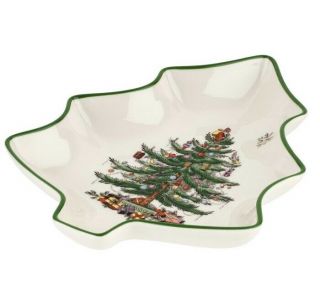 Spode Christmas Tree Shaped Candy Nut Dish Bowl Made In England