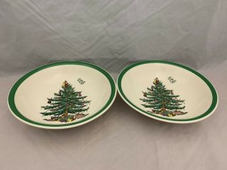 Spode Christmas Tree - 2 Coupe Cereal Bowls - 6.  25 " - 1988 - S3324