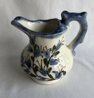 Vintage Hand Painted Pitcher,  By Cash Family,  Erwin,  Tennessee,  3.  25” Tall,  1945