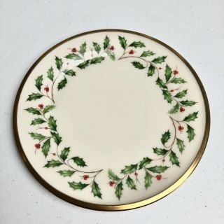 Lenox Holiday Bread & Butter Plate 24k Gold Banded Ivory China 6.  5 "