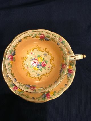 Yellow Floral Queen Elizabeth Paragon Tea Cup And Saucer Nr