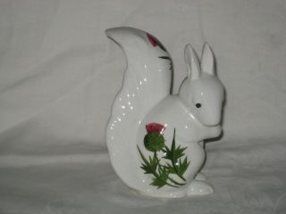 Vtg Plichta Wemyss Squirrel Figurine London England Porcelain Pottery Flower
