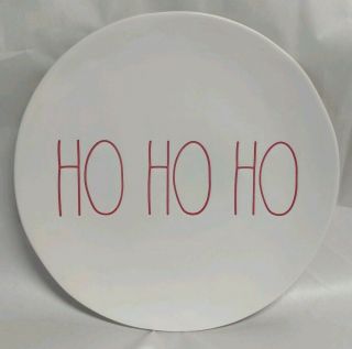 Rae Dunn By Magenta L/l " Ho Ho Ho " Red Letters Christmas Salad 8 " Plate 2018
