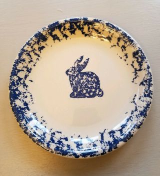 Tienshan Blue Sponge Folk Craft Rabbit Salad Plate