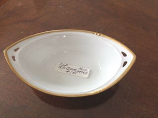 R S Germany Delicate Antique Handled White and Gold small handled Bowl 4