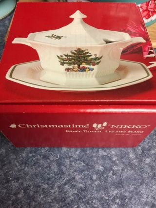 Nikko Christmastime Sauce Tureen / Lid And Underplate