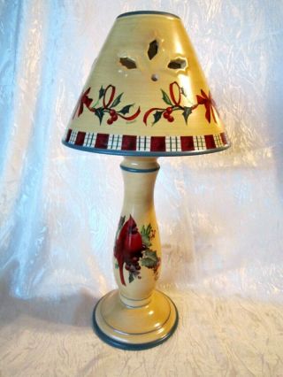 LENOX WINTER GREETINGS EVERYDAY RED CARDINAL CANDLE LAMP 2
