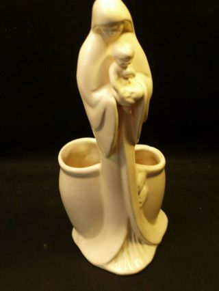 Vintage Haeger Usa 11  Art Pottery Religious Virgin Mary Baby Jesus Planter Vgc