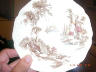The Olde Mill 4 Vintage Small Plates 6 1/4 " By The Johnson Brothers