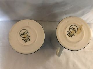 Set of 2 - Vintage Hall Pottery White & Black Irish Coffee Mugs 1273 5