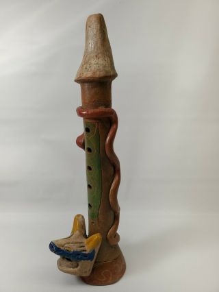 Novelty Flute Whistle Musical Ocarina Hand Made Native American Art Clay Glazed