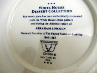 Woodmere White House China Plate Abraham Lincoln Dessert Plate 3