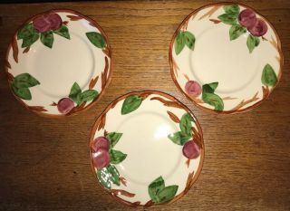 Franciscan Apple Salad Plate Set Of 3 Made In England 8”