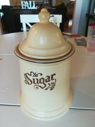 Vintage Pfaltzgraff Village Sugar Canister & Lid Container - Beige 6 - 507