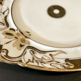 Antique Limoges Porcelain Handled Serving Plate Heavy Gold 2