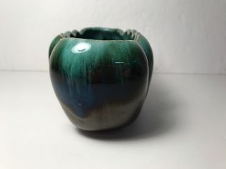 Vintage Green Teal Drip Planter Blue Mountain Pottery Oval Shape Mid Century 2