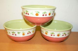 Set Of 3 Pfaltzgraff Pistoulet Fruit Dessert Bowls