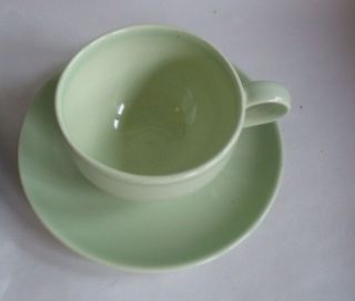 S/3 Cups & Saucers Iroquois Casual China By Russel Wright Lettuce Green Mcm