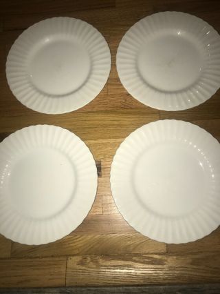 Set Of 4 J & G Meakin Classic White Ironstone 10 " Dinner Plates Made In England