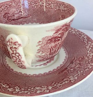 Jenny Lind 1795 Tea Cup Saucer Royal Staffordshire Red