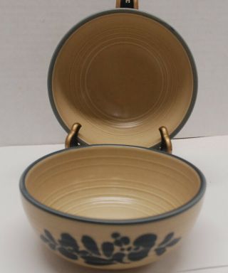 Pfaltzgraff “folk Art” Stoneware Set Of 2 Soup/cereal Bowls - Usa Backstamp