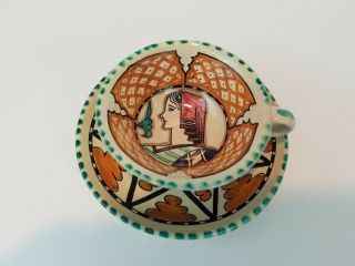 S.  C.  O.  Orvieto Hand Painted Ceramiche Demitasse Cup & Saucer,  Made In Italy