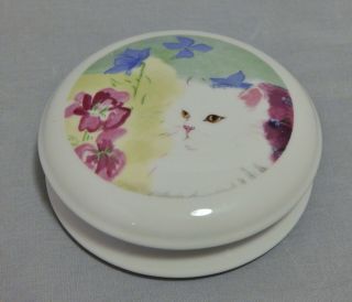 Vista Alegre Minou - Ettes Cat Porcelain Covered Box By C.  Pradalie