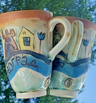 Hand Crafted Hp Pottery Coffee Cup Mug Belgrade,  Serbian Souvenir,  International