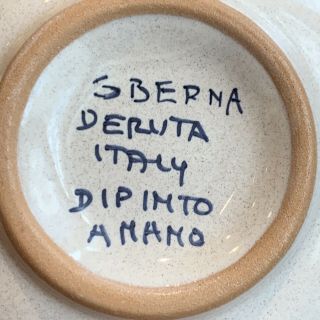 Sberna Deruta Italy Italian Hand Painted Ceramic Pottery Bowl 3