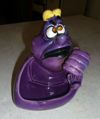 1960’s Vtg Kreiss & Co.  Psycho Ceramics Purple Nail Biter? Ashtray Figurine