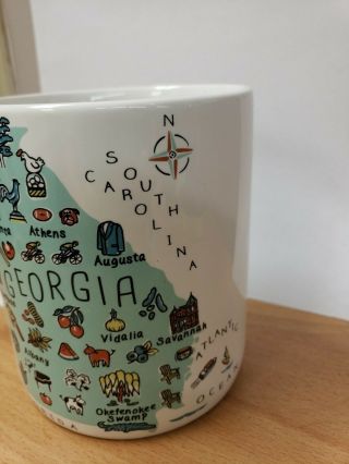Georgia 222 FIFTH MY PLACE - JUMBO 24 oz coffee cup mug MAP on both sides 2