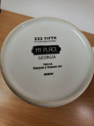 Georgia 222 FIFTH MY PLACE - JUMBO 24 oz coffee cup mug MAP on both sides 5
