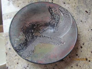 Raku Art Pottery 8 1/2 Inch Dish Bowl Signed Morrison