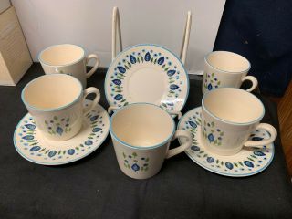 Stetson Marcrest Swiss Alpine Chalet 3 Saucers And 5 Mugs