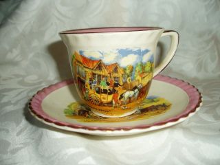 Vintage Demitasse Porcelain Cup & Saucer,  Gray 