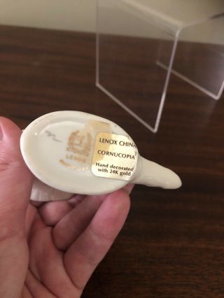 Lenox Small Figurine Cornucopia Horn of Plenty With Gold Rim USA 2 1/2 