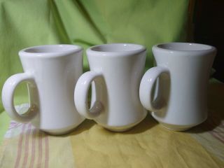 Vintage Crest C/m White Restaurant Ware Coffee Cup Mugs,  Set Of 3