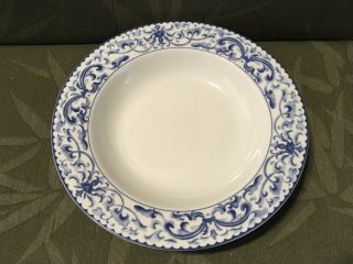 Reed And Barton Hadley The Elegant Home Soup Bowl Blue Floral Scrolls