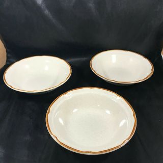Set Of 3 Baroque Hearthside Stoneware Japan 6 - 3/4” Cereal Salad Bowls