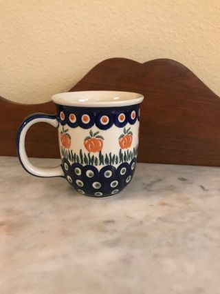 Polish Pottery Boleslawiec Hand Made In Poland Coffee/tea Mug/cup Pumpkins