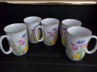 Seymouor Mann Inc.  Set Of 5 Fine China Daylily Cups,  Perfect