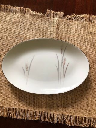 Platinum Wheat Fine China Japan Medium Oval Serving Platter Plate Vintage Mcm