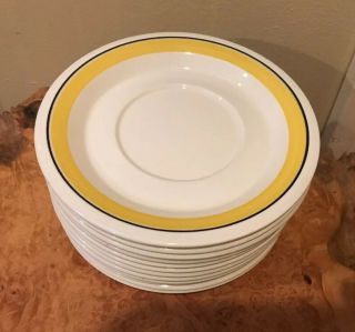 12 Vintage 1970’s Arabia Yellow Faenza Saucers 6 5/8” Peter Winquest Finland