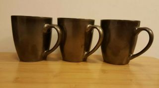 Mikasa Gourmet Basics Brown Sandstone Stoneware Mugs - Set Of 3 - 12 Oz.  Cups