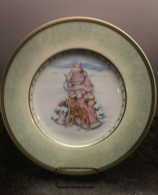 Fitz And Floyd Classic Choices Winter Holiday Santa Portrait 9 1/4 " Salad Plate