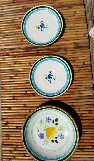 Vintage Stangl Pottery Country Garden Salad Plate Plus 2 Cup Saucers