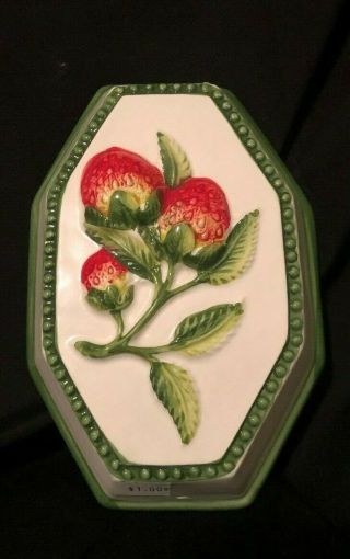 Vtg Bassano Italian Handpainted Ceramic Decorative Strawberry Mold