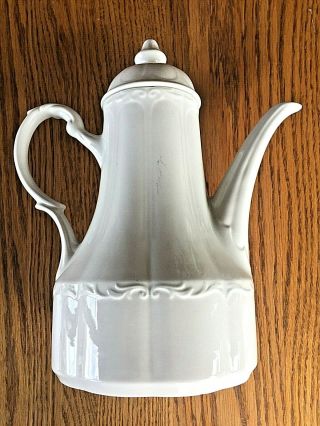 White Sterling Colonial English Ironstone J&g Meakin Ceramic Coffee Pot W/ Lid