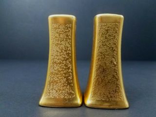 Vintage Pickard China Gold Encrusted Salt Pepper Shakers Hand Paint Usa